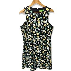Cappagallo  Coastal Grandmother starfish print scalloped sundress